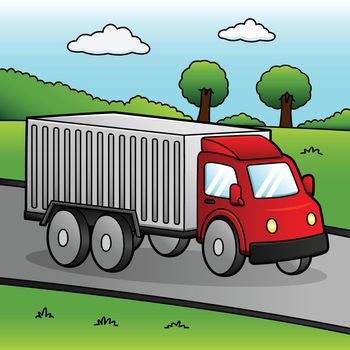 Truck Cartoon Colored Vehicle Illustration