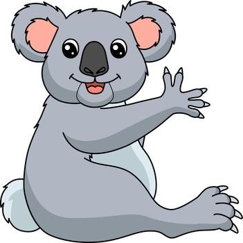 Koala Cartoon Colored Clipart Illustration