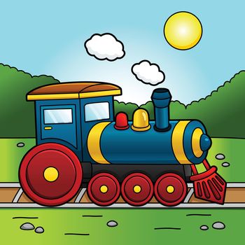 Steam Locomotive Cartoon Vehicle Illustration