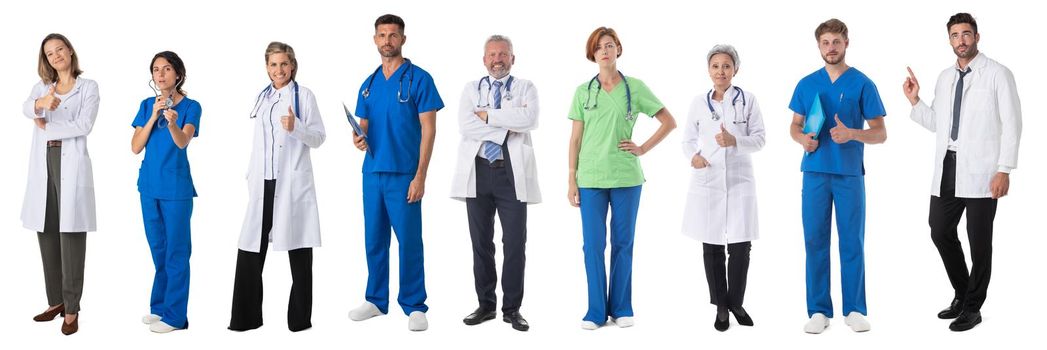 Set of medical staff