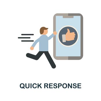Quick Response flat icon. Colored element sign from feedback collection. Flat Quick Response icon sign for web design, infographics and more.