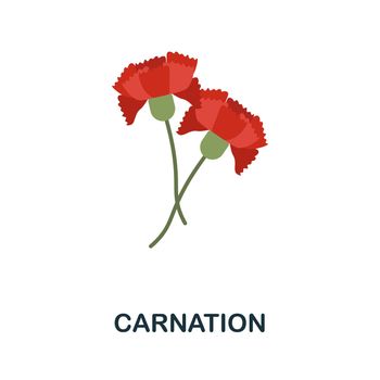 Carnation flat icon. Colored element sign from flowers collection. Flat Carnation icon sign for web design, infographics and more.