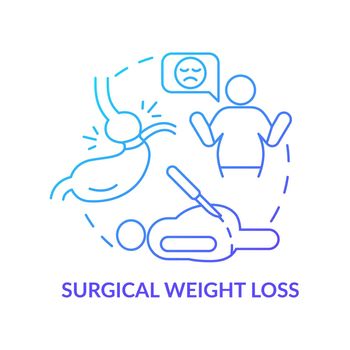 Surgical weight loss blue gradient concept icon