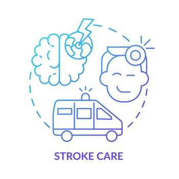 Stroke care blue gradient concept icon