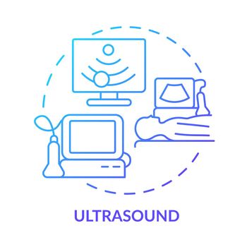 Ultrasound blue gradient concept icon