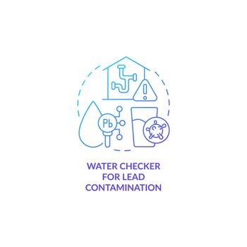 Water checker for lead contamination blue gradient concept icon