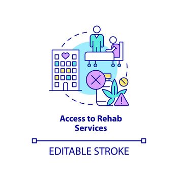 Access to rehab services concept icon