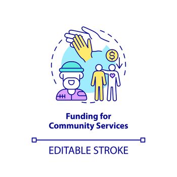 Funding for community services concept icon