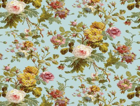 A floral pattern with flowers for wrappers, wallpapers, postcards