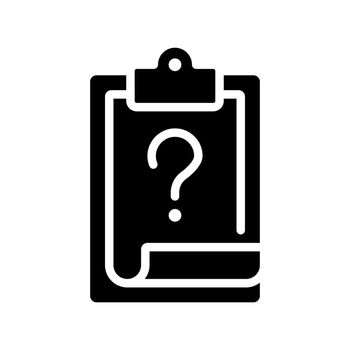 Task question black glyph icon