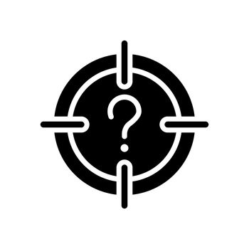 Central question black glyph icon