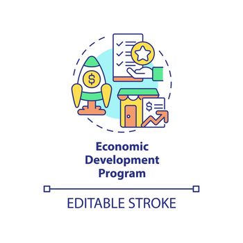 Economic development program concept icon