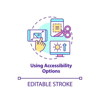 Using accessibility options concept icon