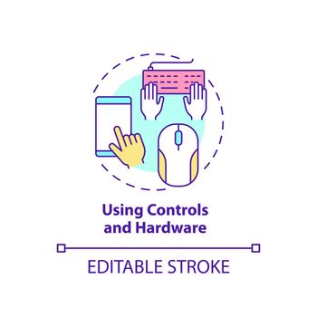 Using controls and hardware concept icon