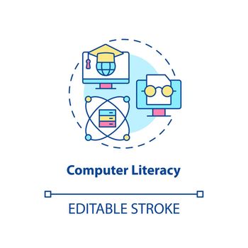 Computer literacy concept icon