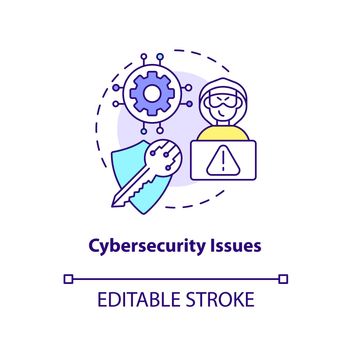 Cybersecurity issues concept icon