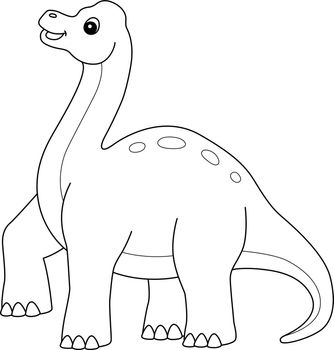 Brachiosaurus Coloring Isolated Page for Kids