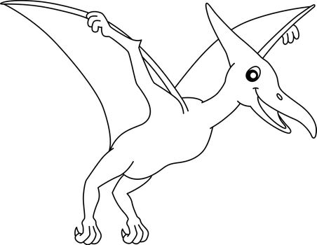 Pterodactyl Coloring Isolated Page for Kids
