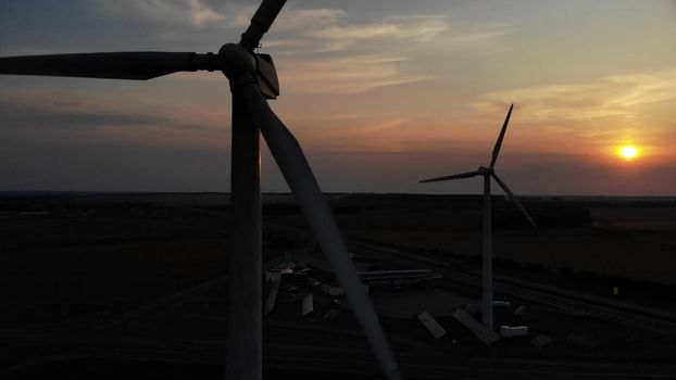 Wind turbines that produce environmentally friendly energy.