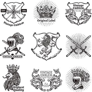 Heraldic Emblems Set