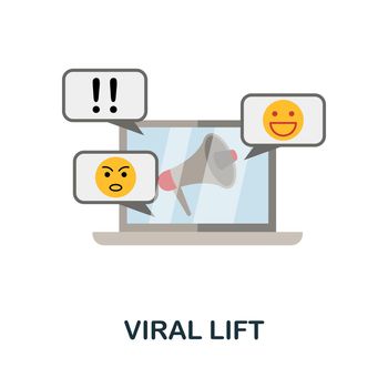 Viral Lift flat icon. Colored element sign from growth acceleration collection. Flat Viral Lift icon sign for web design, infographics and more.