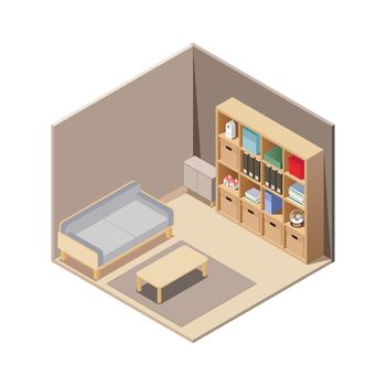 Living Room Isometric Interior