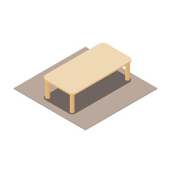 Side table isometric view interior decoration