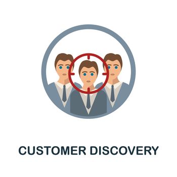 Customer Discovery flat icon. Colored element sign from growth acceleration collection. Flat Customer Discovery icon sign for web design, infographics and more.