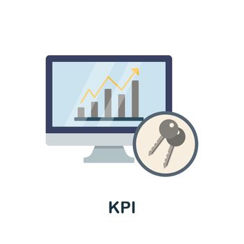 Kpi flat icon. Colored element sign from market integration collection. Flat Kpi icon sign for web design, infographics and more.