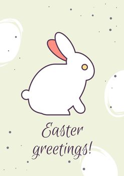 Easter greetings greeting card with color icon element