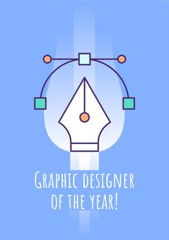 Graphic designer of year greeting card with color icon element