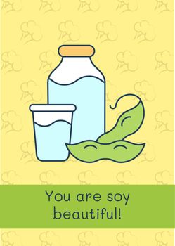 You are soy beautiful greeting card with color icon element