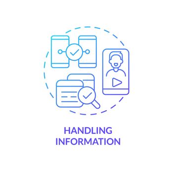 Handling information blue gradient concept icon