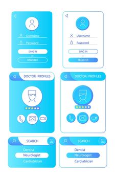 Online doctor services profile UI elements kit