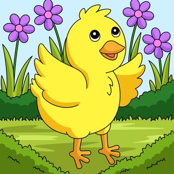 Chick Cartoon Colored Animal Illustration