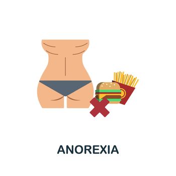 Anorexia flat icon. Colored element sign from psychological disorders collection. Flat Anorexia icon sign for web design, infographics and more.