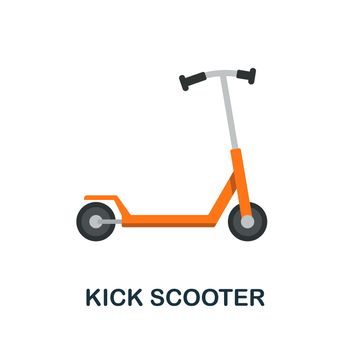Kick Scooter flat icon. Simple colors elements from public transport collection. Flat Kick Scooter icon for graphics, wed design and more.
