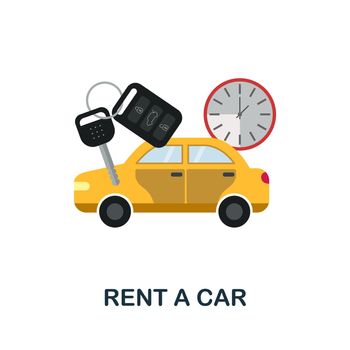 Rent A Car flat icon. Colored element sign from public transport collection. Flat Rent A Car icon sign for web design, infographics and more.