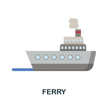 Ferry flat icon. Colored element sign from public transport collection. Flat Ferry icon sign for web design, infographics and more.