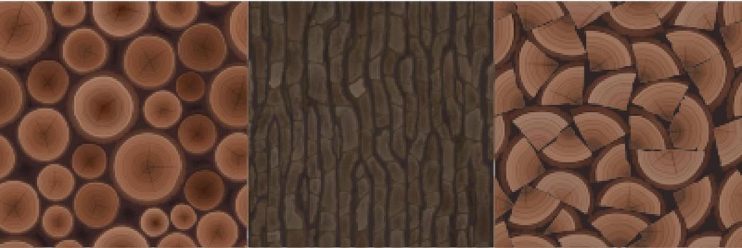 Wooden textures seamless patterns for game design