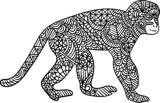 Chimpanzee Mandala Coloring Pages for Adults