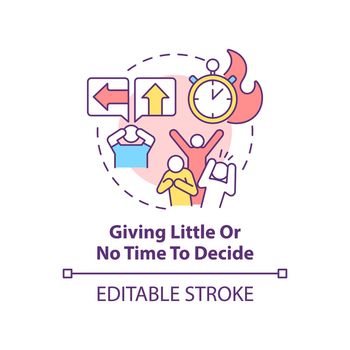 Giving little and no time to decide concept icon