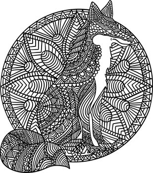 Fox Mandala Coloring Pages for Adults