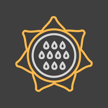 Sunflower outline icon. Vegetable vector