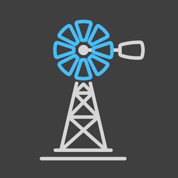 Wind pump flat vector icon