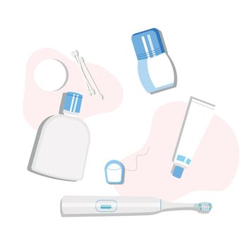 set of hygiene products isolated