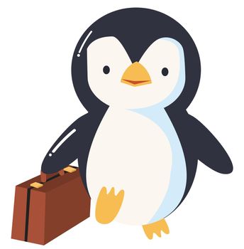 Cute Cartoon penguin with office bag