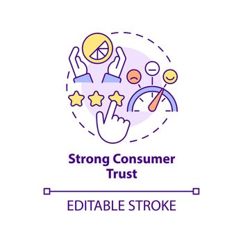Strong consumer trust concept icon