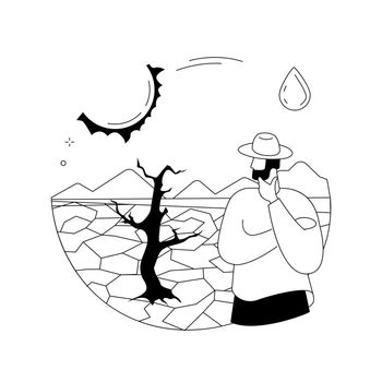 Drought abstract concept vector illustration.