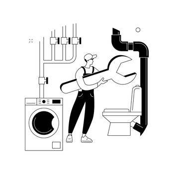 Plumber services abstract concept vector illustration.